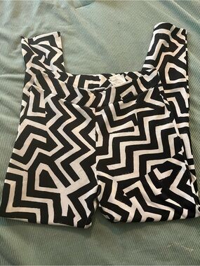 H&M Black & White Geometric Skinny Jumpsuit